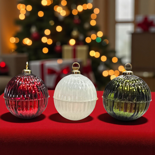 Bauble Trio Set - Red, Green & White